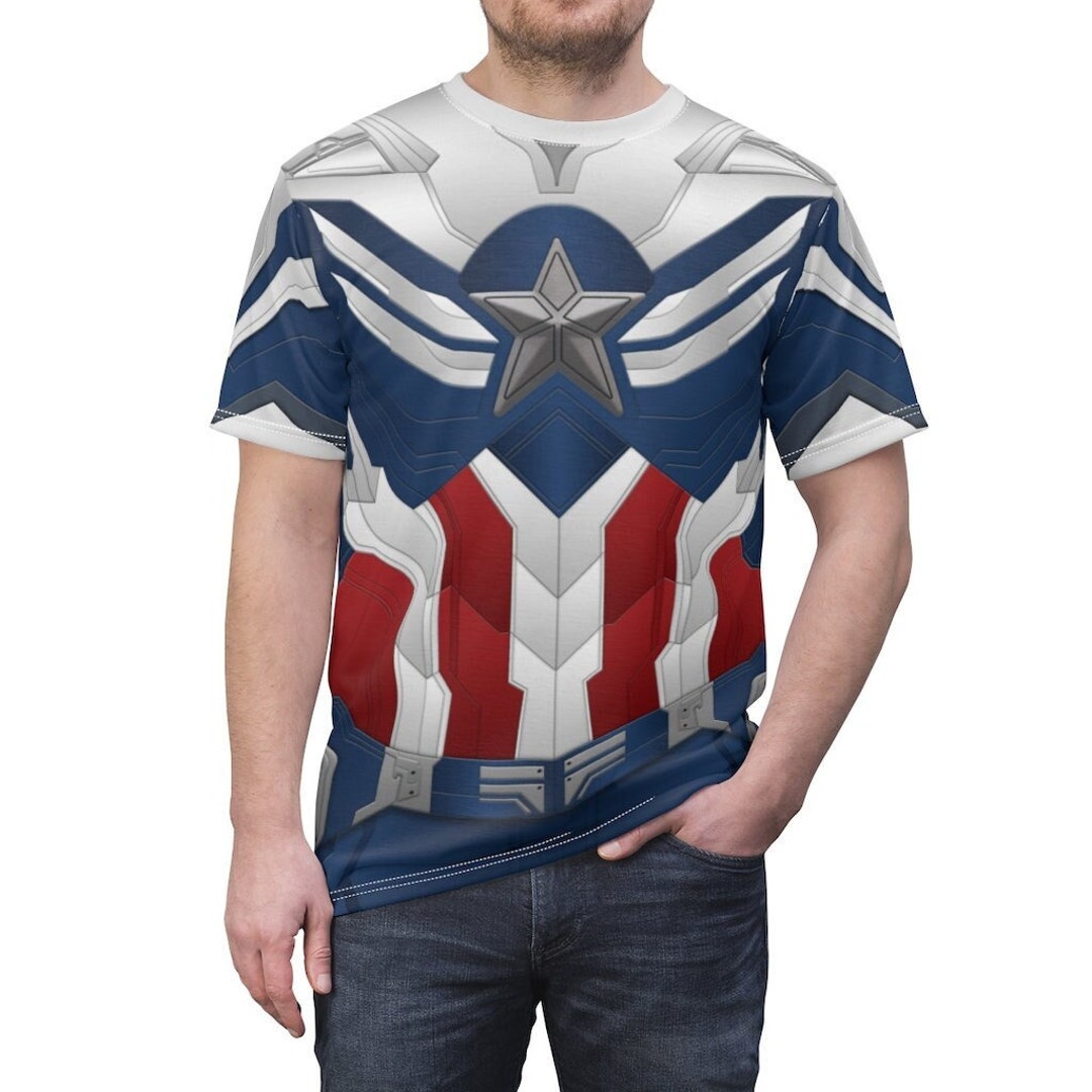 Camisa Capitan America Falcon El Halcon y el Soldado de Invierno Sam Wilson Capitan America Cosplay Serie de Television Marvel Camisa de Traje de