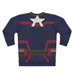 US Agent Blue Long Sleeve Shirt, The Falcon and the Winter Soldier Cosplay, Disney Marvel Costume, John Walker Tee, Avengers Captain America image 3