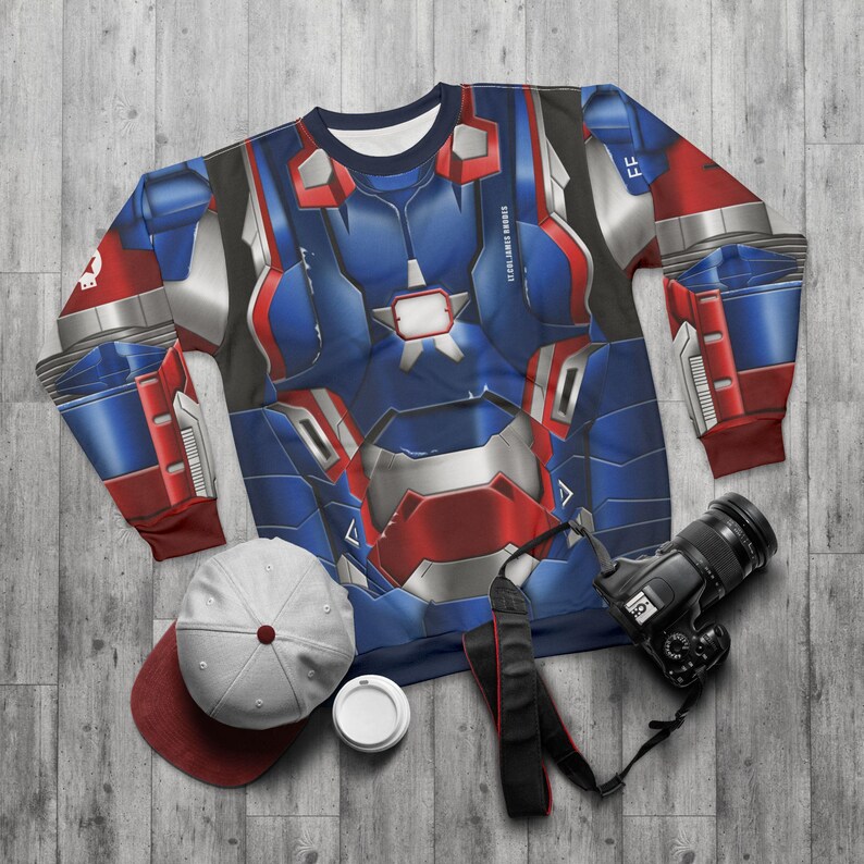 War Machine Long Sleeve Shirt, Iron Man 3 Costume, Iron Patriot Outfit, Avengers Cosplay, Disney Marvel Team Gifts, Crewneck Sweatshirt