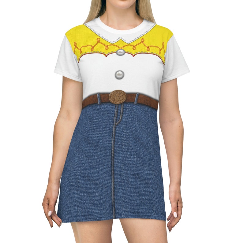 Jessie Short Sleeve Dress, Toy Story Cosplay Costume, Disneyland Birthday Outfit, Dresses for Adult Women, Disney World Couple T-shirt Dress