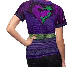 Descendants Costume, Mal Purple and Green Women Shirt, Mal