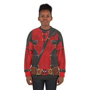 Deadpool Long Sleeve Shirt, Deadpool and Wolverine Charater Costume, Mutant Human Cosplay, Halloween Event Apparel, Comic-Con Party Outfit