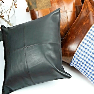 Melbourne Leather Co Genuine Leather Cushion Cover Pillow Cover Leather Pillow Leather Cushion Vintage Leather Tan Pillow Cover