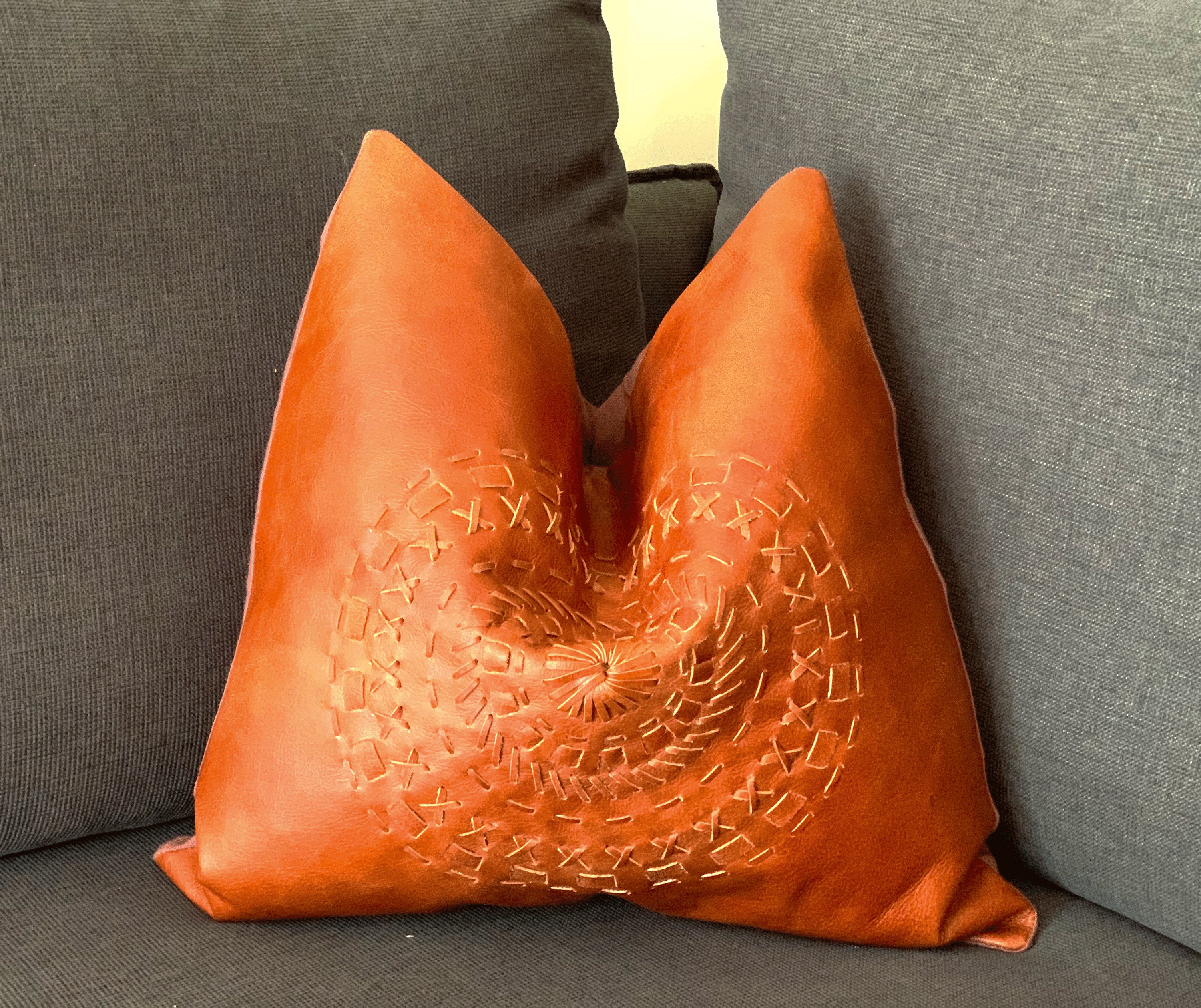 Melbourne Leather Co Genuine Leather Cushion Cover Pillow Etsy