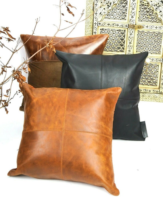 Real leather pillow cover hotsell