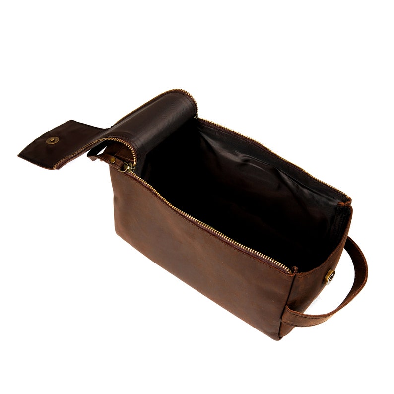 Leather dopp kit, Personalized groomsmen gift, leather dopp kit, mens leather toiletry bag, mens dopp kit, mens toiletry bag image 5