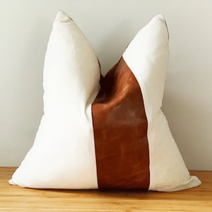 Melbourne Leather Co Genuine Leather Cushion Cover Pillow Cover Leather Pillow Leather Cushion Vintage Leather Tan Pillow Cover image 7