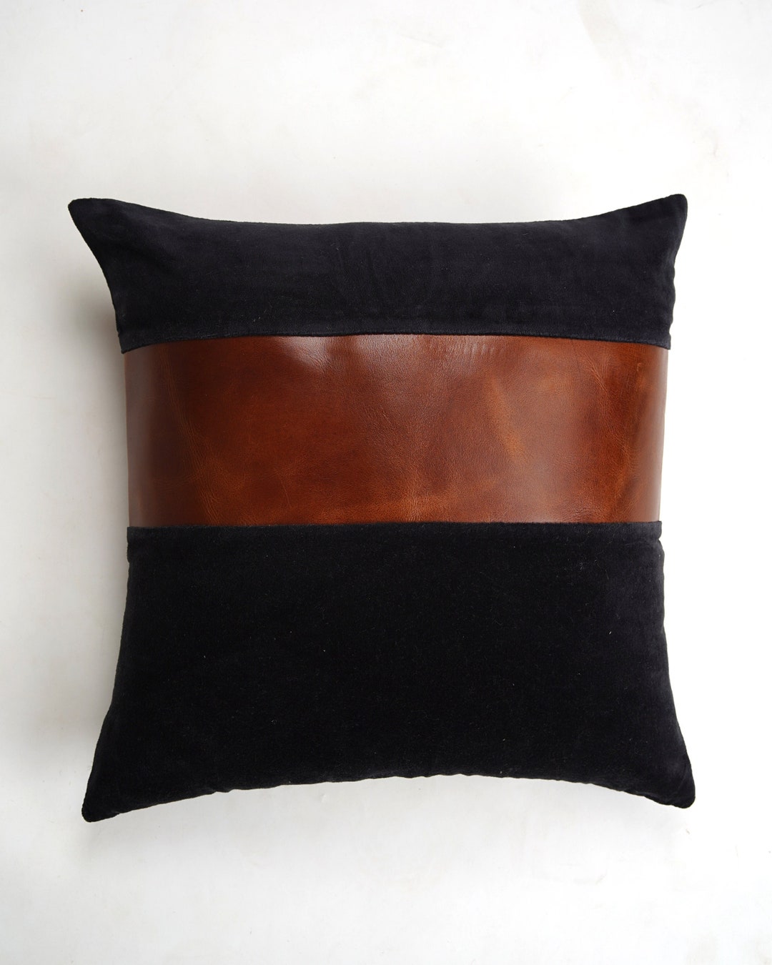 Melbourne Leather Co Genuine Leather Cushion Cover Pillow Etsy