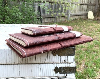 Leather Journal Recycled Paper Journal, For Notes, Book Notebook, Sketch book, Diary, Handmade Book,100% Recycled Rag,Tree Free Paper