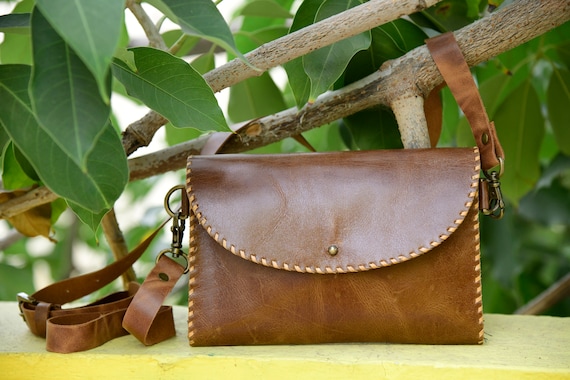 Genuine Leather Messenger Bag, Crossbody Bag, Leat