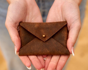 Vintage Leather Coin Pouch: Cowhide Coin Purse, Travel Companion Gift For Her Him Birthday Anniversary
