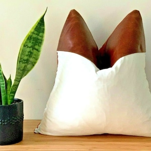 Melbourne Leather Co Genuine Leather Cushion Cover Pillow Cover Leather Pillow Leather Cushion Vintage Leather Tan Pillow Cover
