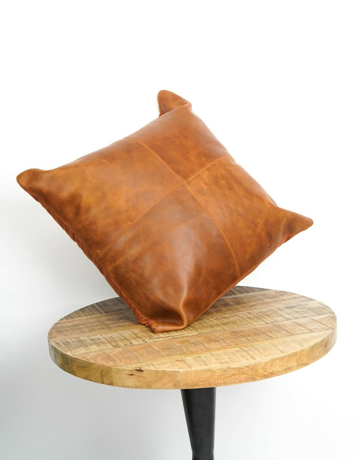 Melbourne Leather Co Genuine Leather Cushion Cover Pillow Etsy