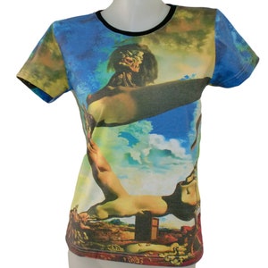 D2D Dali Soft Construction with Boiled Beans Monsters and Myths Surrealist Print T-shirt Top Tee Apparel Gift Idea Wearable Art