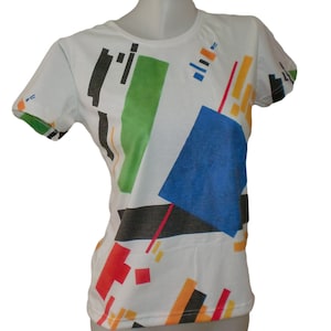 D2D Kazimir Malevich Suprematist Composition Fine Art Suprematism Avant Garde Print T-shirt Top Tee Apparel Gift Idea Wearable Art