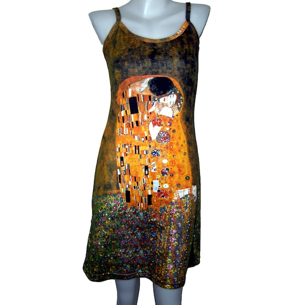 D2D Gustav Klimt The Kiss Romance Love Nouveau Fine Art Print Sundress Tank Apparel Idée cadeau