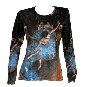 D2D Edgar Degas Blue Dancers Ballet Ballerina Impressionism Fine Art Print Long Sleeved T-Shirt Apparel Gift Idea Back to School