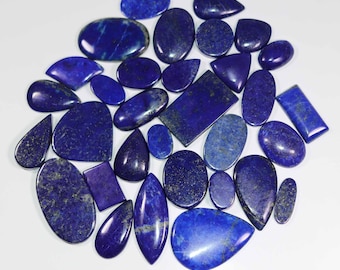 AM408 8 Pieces Rectangle Shape Lapis Cabochon Mix Size Lapis Lazuli Lots Lapis Gemstone for Jewelry 60.3 Cts Lapis Lazuli Gemstone