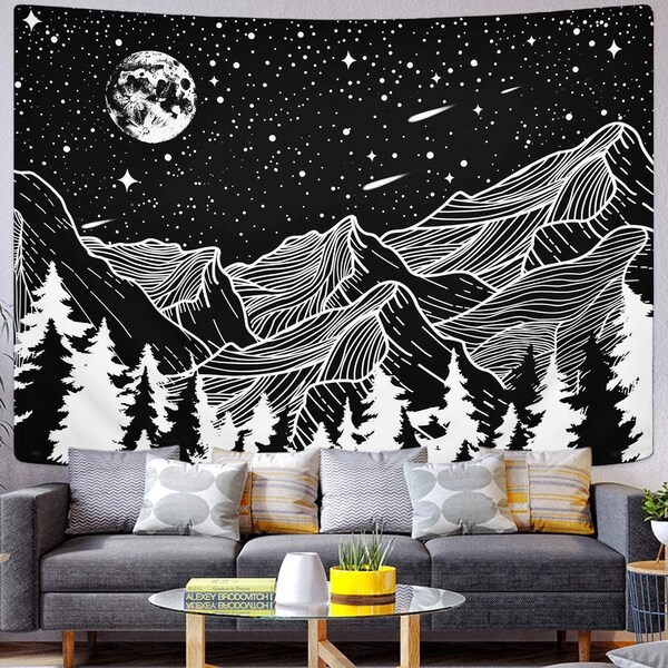 Black and White Tapestry Etsy