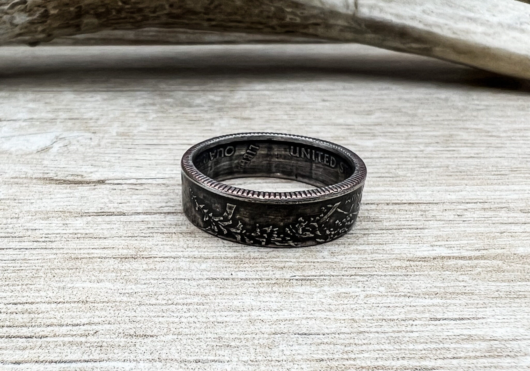 State Coin Rings OREGON US State Quarter Coin Ring Size 6-14 Powder Coated Coin Jewelry ...