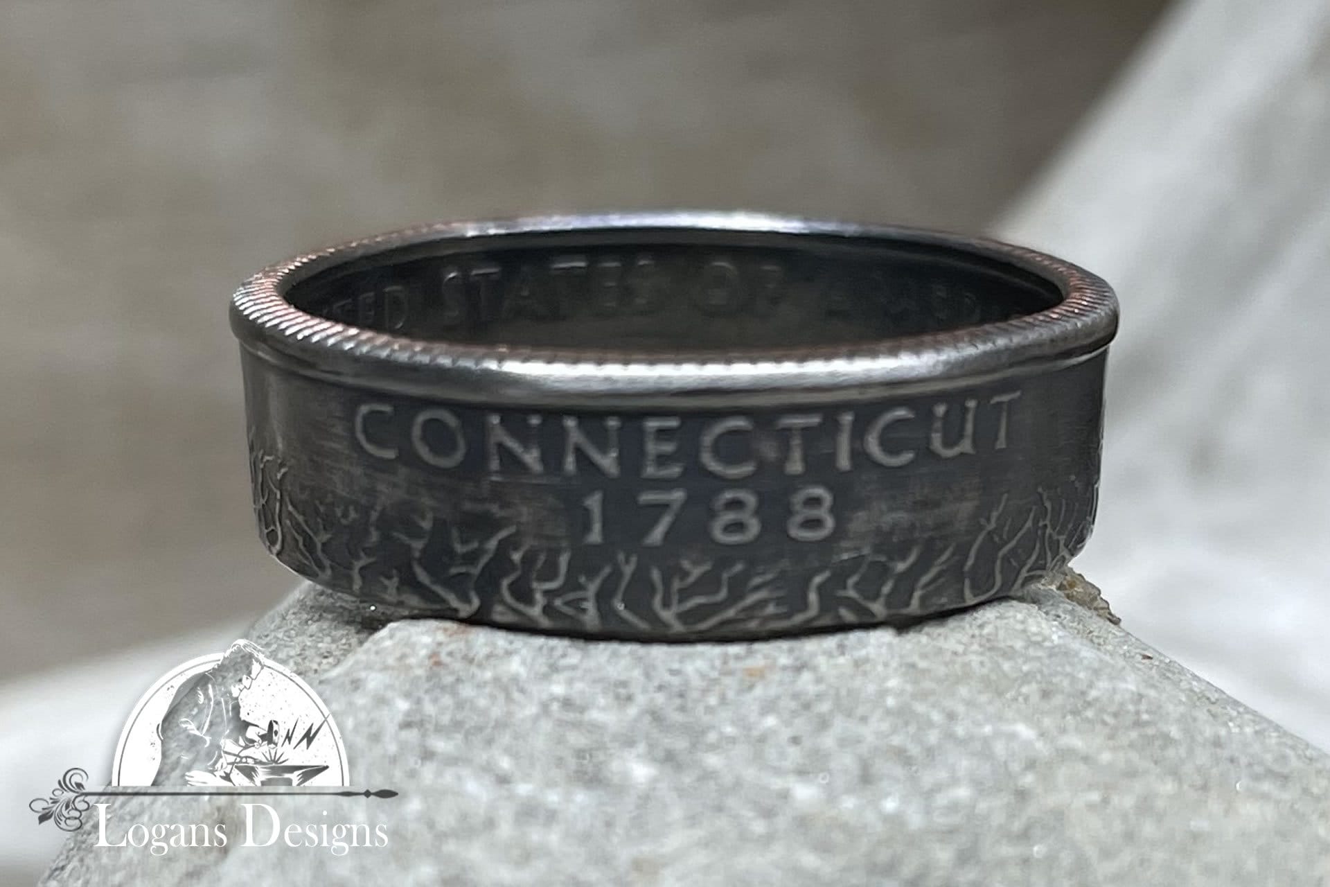 State Coin Rings CONNECTICUT US State Quarter Coin Ring Size 6-14, Coin Ring, Coin ...