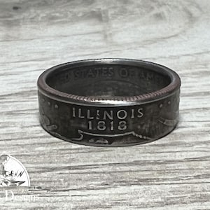 ILLINOIS State Quarter Coin Ring Size 6-14, Coin Ring, Coin Jewelry, State Coin Ring, State Ring, Coin, Gift for Men, Unique Jewelry