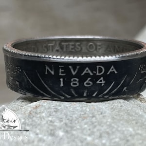 NEVADA US State Quarter Coin Ring Size 6-14, Coin Ring, Coin Jewelry, State Coin Ring, State Ring, Coin, Gift for Men, Unique Jewelry