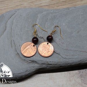 United Kingdom One Penny | UK Penny Earrings | Birthday Gift | Coin Jewelry | Penny Jewelry Unique Gift L8089