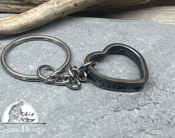 US Quarter heart keychain you pick the state Coin Jewelry State Coin Gift for Men Unique Jewelry