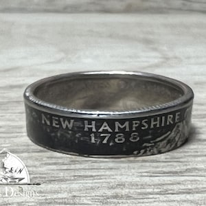 NEW HAMPSHIRE US State Quarter Coin Ring Size 6-14, Coin Ring, Coin Jewelry, State Coin Ring, State Ring, Coin, Gift for Men, Unique Jewelry