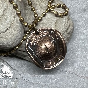 Mexico Diez Centavos Cowboy Hat Pendant with 24&quot; Ball Chain