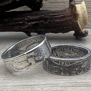 Walking Liberty Coin Ring - Silver - Half Dollar Gift for Men, Unique Jewelry