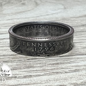 TENNESSEE US State Quarter Coin Ring Size 6-14, Coin Ring, Coin Jewelry, State Coin Ring, State Ring, Coin, Gift for Men, Unique Jewelry