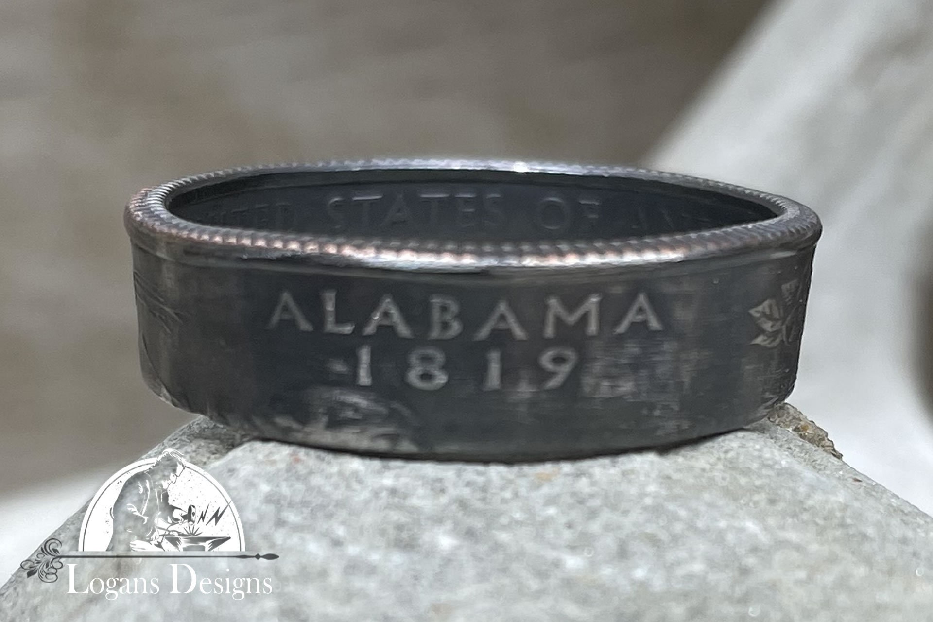 State Coin Rings ALABAMA US State Quarter Coin Ring Size 6-14, Coin Ring, Coin Jewelry ...