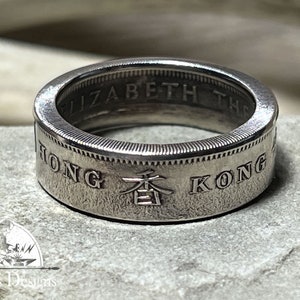 Hong Kong One Dollar Coin Ring 6-14