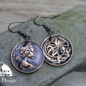 1966 AUSTRIA 2 CENTS Gift for Women Earrings L6030