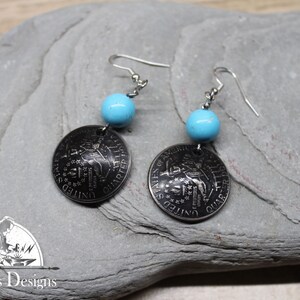 Us State Quarter 1776 | US Quarter Earrings | Birthday Gift | Coin Jewelry | Quarter Jewelry Unique Gift L8086
