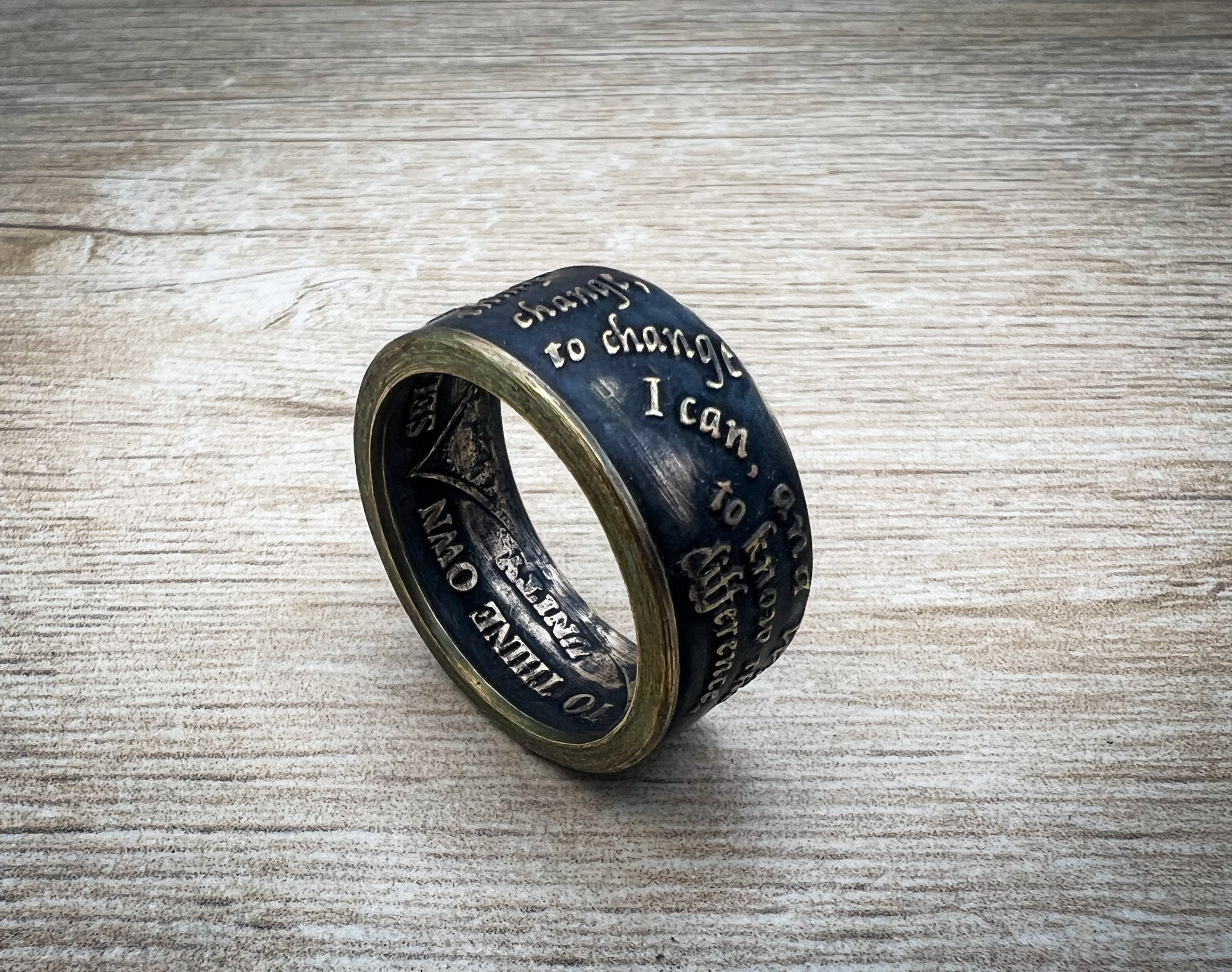 Addiction Recovery Rings Serenity Prayer AA Ring, Sobriety, AA Anniversary, Alcoholics Anonymous ...