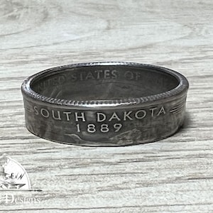 SOUTH DAKOTA US State Quarter Coin Ring Size 6-14, Coin Ring, Coin Jewelry, State Coin Ring, State Ring, Coin, Gift for Men, Unique Jewelry