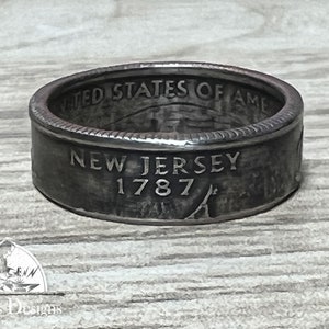 NEW JERSEY US State Quarter Coin Ring Coin Jewelry State Coin Ring State Ring Coin Gift for Men Unique Jewelry
