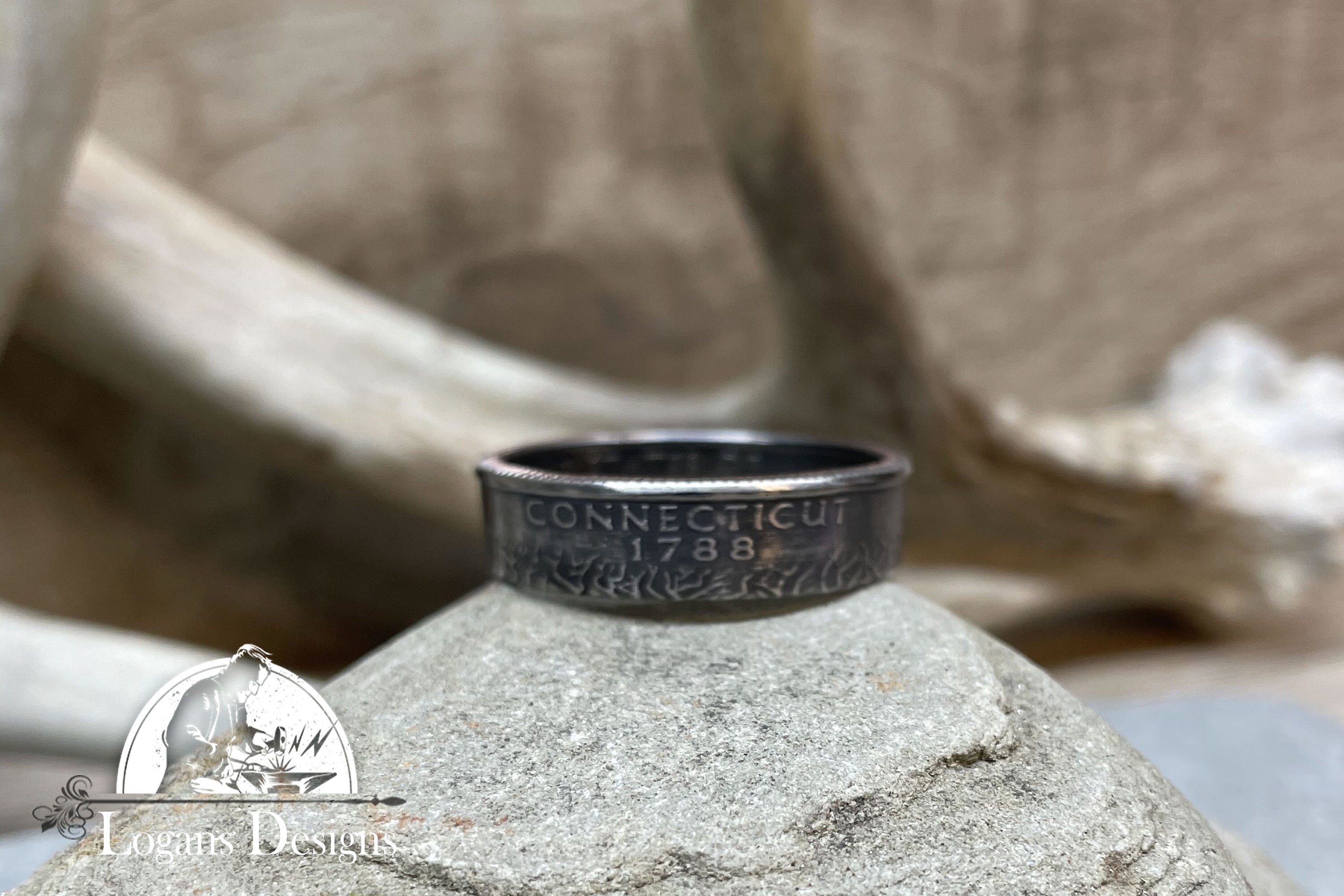 State Coin Rings CONNECTICUT US State Quarter Coin Ring Size 6-14, Coin Ring, Coin ...