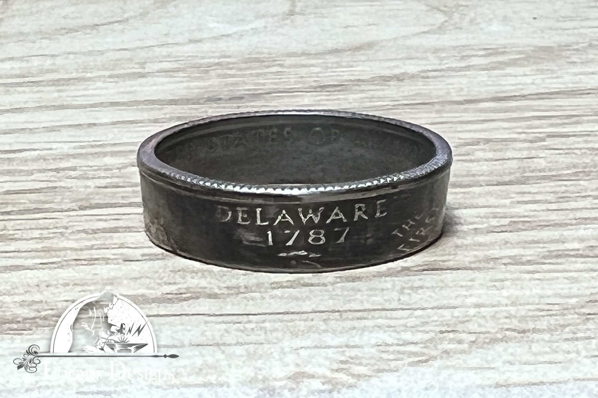 State Coin Rings DELAWARE US State Quarter Coin Ring Size 6-14, Coin Ring, Coin Jewelry ...