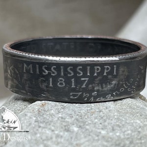 MISSISSIPPI US State Quarter Coin Ring Size 6-14 || Coin Ring, Coin Jewelry, State Coin Ring, State Ring, Coin, Gift for Men, Unique Jewelry