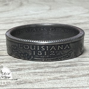 LOUISIANA US State Quarter Coin Ring Size 6-14, Coin Ring, Coin Jewelry, State Coin Ring, State Ring, Coin, Gift for Men, Unique Jewelry