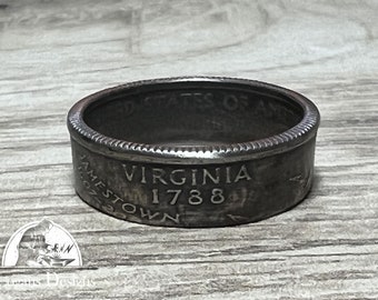 VIRGINA State Quarter Coin Ring Size 6-14, Coin Ring, Coin Jewelry, State Coin Ring, State Ring, Coin, Gift for Men, Unique Jewelry