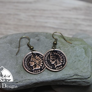 1908 Indian Head Penny Earrings- Gift for Women, Earrings L6015