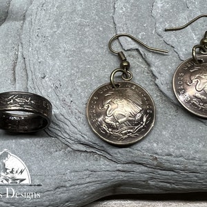 Mexico Centavos Coin Ring Earring Combo Coin Ring and Earring Combo, 4-8