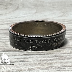 DISTRICT OF COLOMBIA State Quarter Coin Ring Size 6-14, Coin Ring Coin Jewelry State Coin Ring State Ring Coin Gift for Men