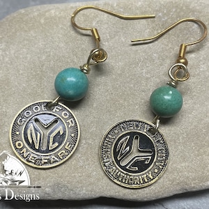 New York Transit Earrings I Coin Gift I Earrings I Gifts For Her L8080