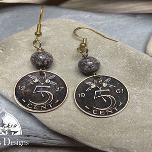 Netherlands Five Cent Coin Earrings | Birthday Gift | Coin Jewelry |  Jewelry Unique Gift L8085